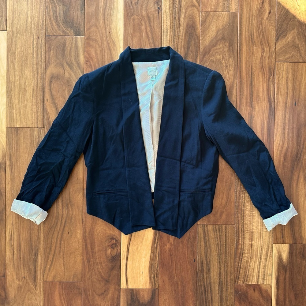 LC Lauren Conrad Black Open Front Blazer Jacket size 8